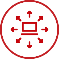 Line art image of a power button