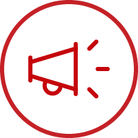 Line art image of a power button